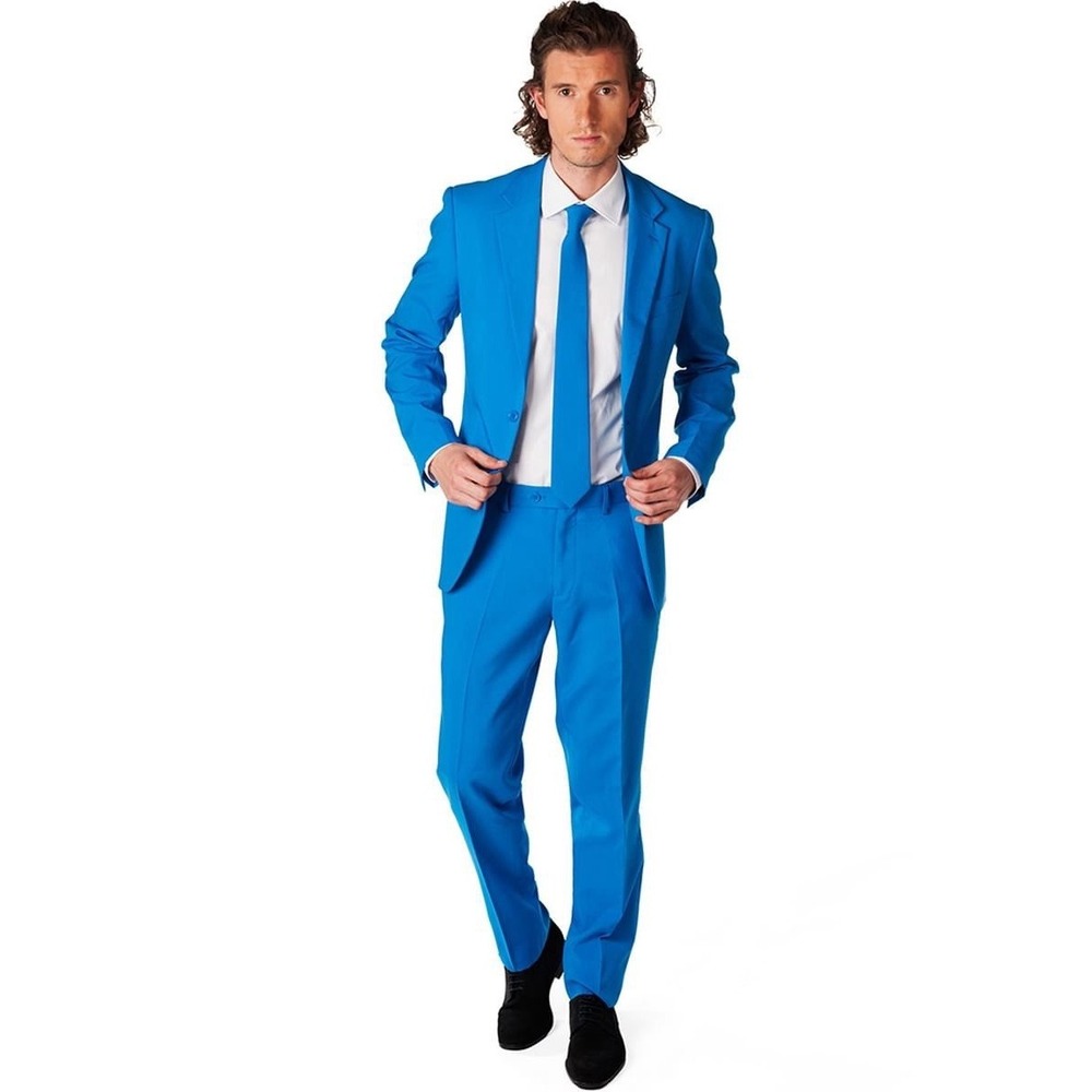 Opposuits Men's Slim Fit Solid Suit, Blue steel‎ - Size 42